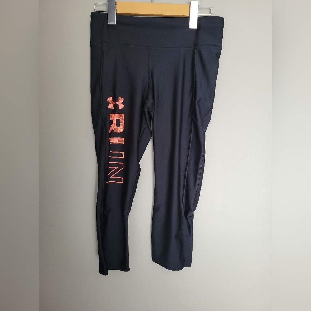 Under Armour Women Black Compression Run  Leggings, Size Medium (26)